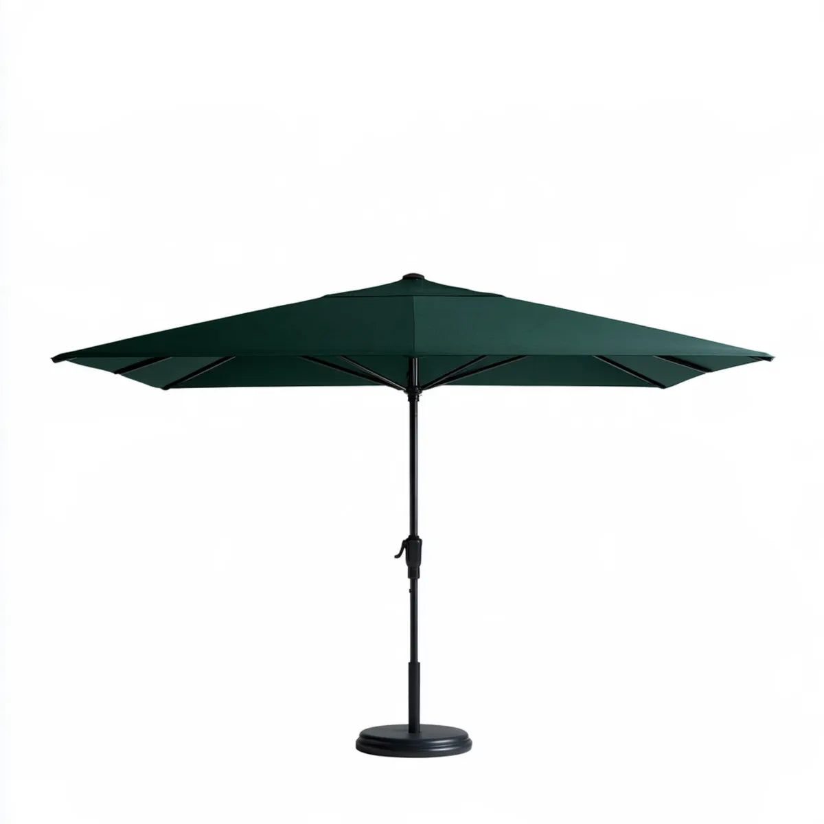 15 ft x 9 ft x 8.5 ft Dark Green Polyester Double-Sided Outdoor Patio Umbrella with Crank Lift and Steel Frame