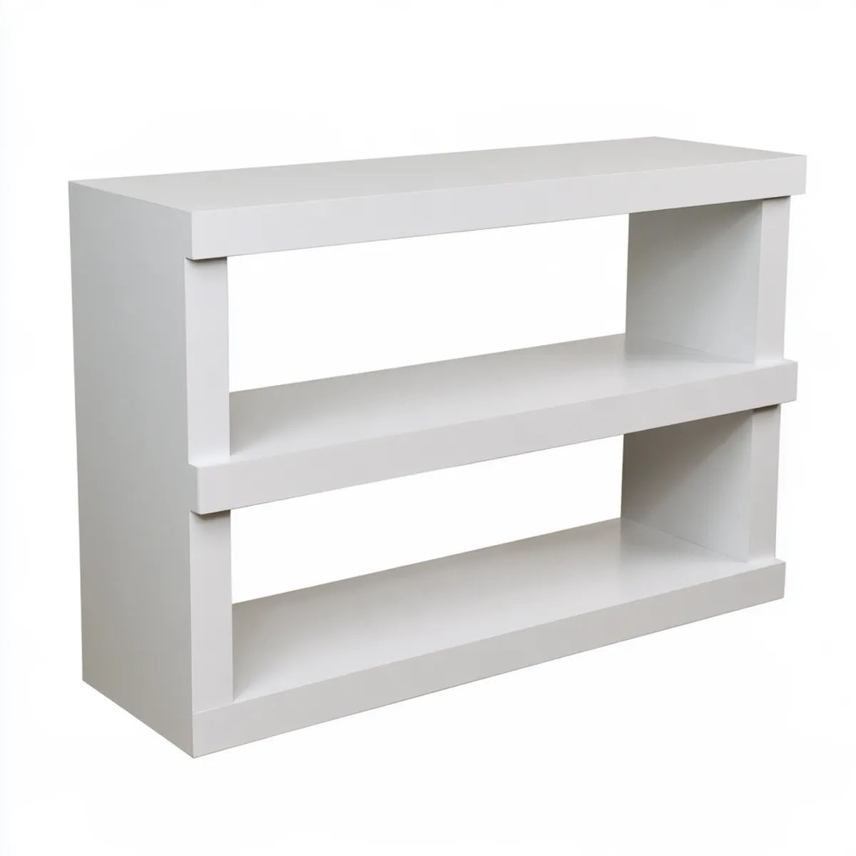 White Particleboard 2-Shelf Bookcase, 31.5 x 11.8 x 31.5 in