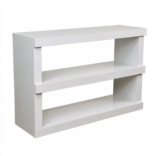 White Particleboard 2-Shelf Bookcase, 31.5 x 11.8 x 31.5 in